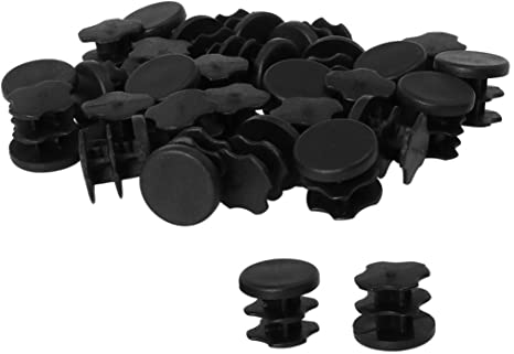 uxcell 1/2" 0.47" OD Plastic Round Tube Insert Glide End Cap Pad 30pcs 0.35"-0.43" Inner Dia for Furniture Chair Table Leg Fitness Eqpt Caps