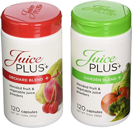 Juice Plus  Orchard Blend & Garden Blend Capsules 3.2 oz. (1 Bottle Each/120 Capsules)