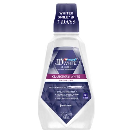 Crest 3D White Luxe Glamorous White Multi-Care Whitening Fresh Mint Flavor Mouthwash 946 mL Pack of 3 packaging may vary