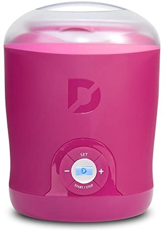 Dash Greek Yogurt Maker Machine with LCD Display   2 BPA-Free Storage Containers with Lids: Perfect for Organic, Sweetened, Flavored, Plain, or Sugar Free Options for Baby, Kids, & Parfaits - Pink