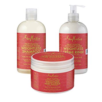 SheaMoisture Fruit Fusion Coconut Water Weightless Combo – Includes 13 oz. Shampoo, 13 oz. Crême Rinse & 12 oz. Hair Masque