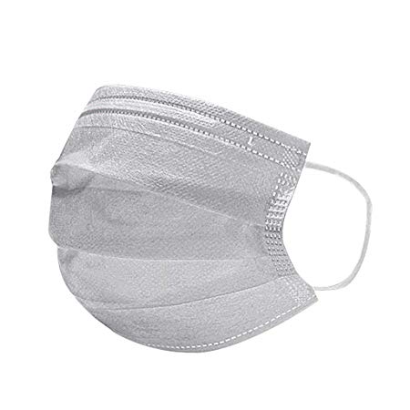 50pcs Disposable Medical Grade Mask, Surgical Disposable Face Masks with Elastic Ear Loop, 4 Layer Thicker Anti Flu Face Masks, Ideal for Medical, Surgical, Catering and Construction Workers (Gray)