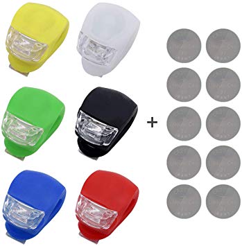 INNOLIFE- 6Pcs Silicone Water Resistant Super Frog LED Bicycle Bike Head Front Rear Light
