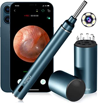 Ear Wax Removal Tool, Osaloe 1080P Wireless Ear Endoscope Otoscope 6-Axis Intelligent Gyroscope with 6 LED Lights Ear Wax Cleaning Kit with Camera for iPhone, iPad & Android Smart Phones