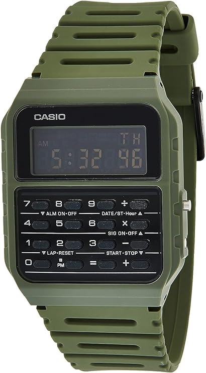 Casio CA-53WF-3B Calculator Green Digital Mens Watch Original New Classic CA-53, 43.2×34.4×8.2mm (CA-53WF-3BDF)