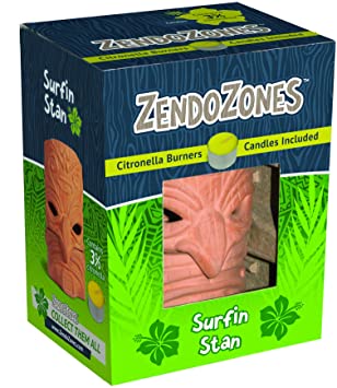 ZendoZones 18P-SS Surfin Stan All-Natural Citronella Candle Burner, Green