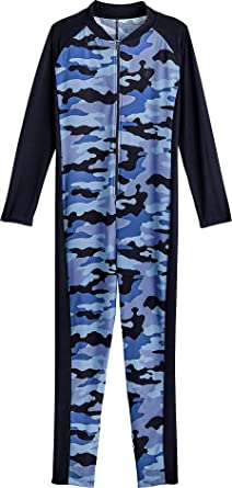 Coolibar UPF 50  Kid's Barracuda Neck-to-Ankle Surf Suit - Sun Protective