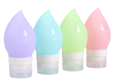 Travel Accessories Bottles, PYRUS Silicone Travel Containers for Shampoo Toiletries Great for Vacation Business Camping(4 Pack of 75ml)
