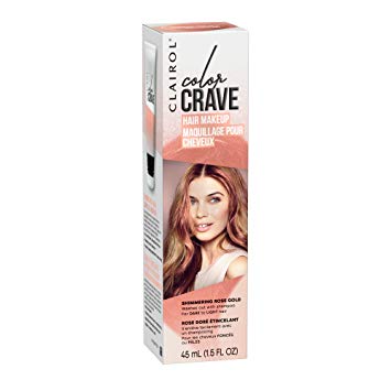 Clairol Color Crave Temporary Hair Color Makeup, Shimmering Rose Gold