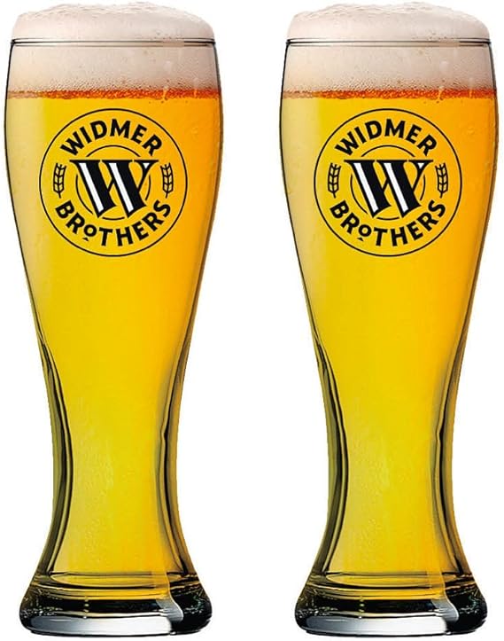 Widmer Hefeweizen Wheat Beer Glass | Set of 2