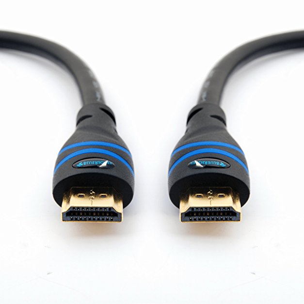 BlueRigger Basic High Speed HDMI Cable - 0.9m (3 Feet) - Supports 4K, Ultra HD, 3D, 1080p, Ethernet and Audio Return (Latest Standard)