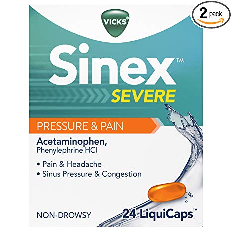 Vicks Sinex Severe Sinus Pressure & Pain LiquiCaps - 24 ct - Pack of 2