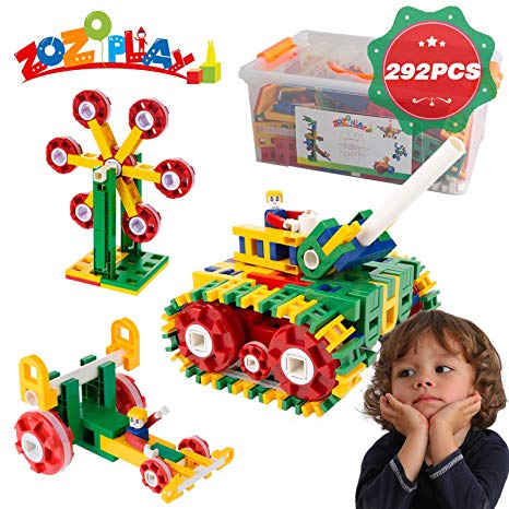 ZoZoplay STEM Toys Building Set Educational Construction Engineering Building Blocks Learning Toys Set for Boys and Girls Ages 3 4 5 6 7 8 9 10 Year Old Best Kids Toys 292 Pieces Creative Fun Game