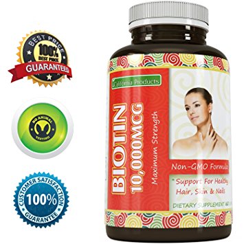 Pure Biotin Supplement – Fight Hair Loss   Strengthen Strands   Promote Growth – Improves Digestion – Good for Skin and Nails – For Men And Women – Natural Vitamins to Stop Thinning Hair