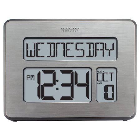 La Crosse Technology C86279 Atomic Full Calendar Clock with Extra Large Digits - Perfect Gift for The Elderly