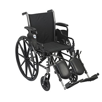 Drive Medical Cruiser III Light Weight Wheelchair with Various Flip Back Arm Styles and Front Rigging Options, Black, 16"