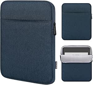 MoKo 6-7 inch Kindle Tablet Sleeve Compatible with 6.8" Kindle Paperwhite 2021, 6" Kindle (11th Generation) 2022, Fire 7 2022, Protective Carring Case Cover with Dual Pockets and Pen Holder, Indigo