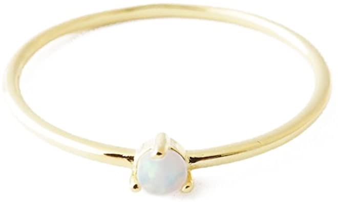 HONEYCAT Opal Orb Crystal Ring in Gold, Rose Gold, or Silver | Minimalist, Delicate Jewelry