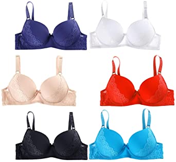 W L INTIMATES Bra Pack of 6 for Women Women's Underwire Bra Pack of 6