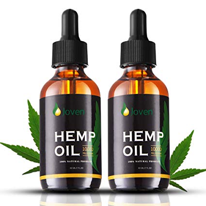 (2-Pack) Hemp Oil Drops, Help Cope With Stress, Anxiety and Pain, Natural Ingredients