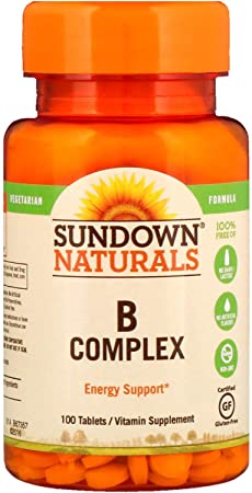 Sundown Naturals B-Complex Energy Support, 100 Tablets each (1 Pack)