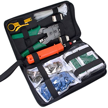 SGILE Network Tool Kits Professional Net Computer Maintenance LAN Cable Tester 9 in 1 Repair Tools