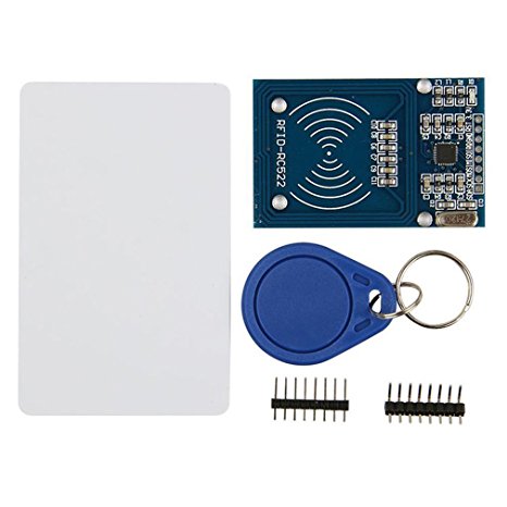 HiLetgo RFID Kit - Mifare RC522 RF IC Card Sensor Module   S50 Blank Card   Key Ring for Arduino Raspberry Pi