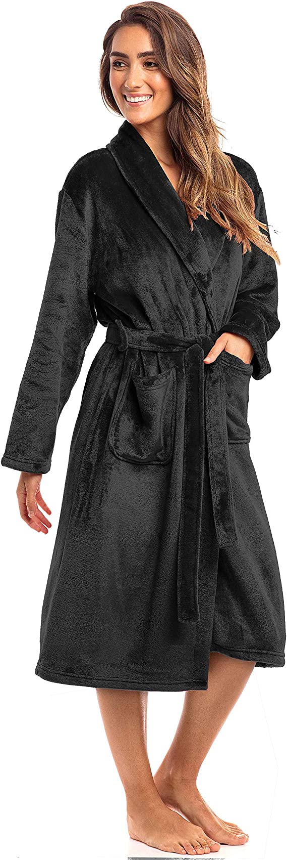 Thread Republic Spa Collection Plush Fleece Robe, Luxurious Warm & Cozy Bathrobe