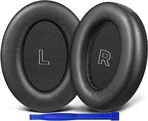 SOULWIT Replacement Earpads for Bose QuietComfort(QC) Ultra Wireless Headphones, Ear Pads Cushions with Softer Protein Leather, High-Density Noise Cancelling Foam, Added Thickness - Black