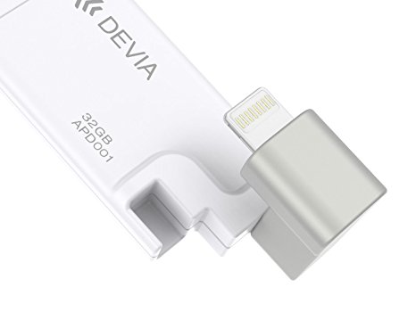 [Apple MFI Certified] Devia USB Flash Drive with Lightning Connector Data Traveler Disk External Storage Memory for iOS 7 & 8 &9 iPhone/iPad/iPod(32GB, USB 2.0, White)