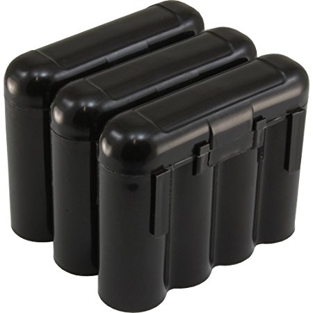 3 Brand New AA / AAA / CR123A Black Battery Holder Storage Cases