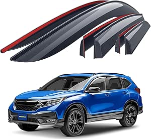 Goodyear Shatterproof Window Deflectors for Honda CR-V 2017-2022, Tape-on Rain Guards, Window Visors, Vent Deflector Visor,Car Accessories,6 pcs. - GY008628