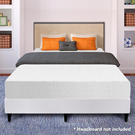 Best Price Mattress 10" Premium Memory Foam Mattress and New Innovative Steel Platform Bed Set, Queen