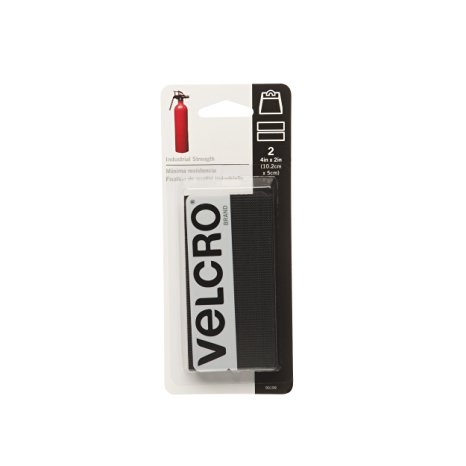 VELCRO Brand - Industrial Strength Tape 4" x 2" Strips, 2 Sets - Black