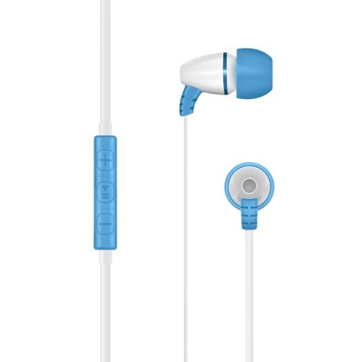 LilGadgets Bestbuds Volume Limited In-Ear Style Headphones With Mic For Children (Includes Carrying Case) Blue