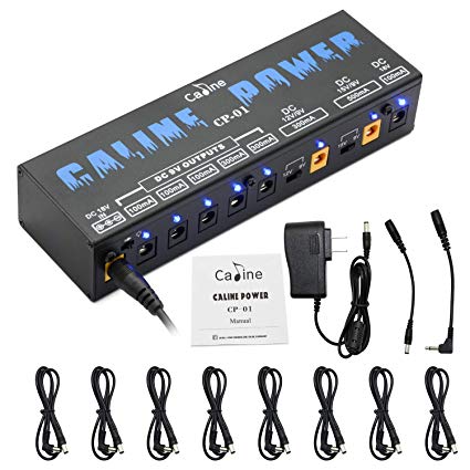 Guitar Pedal Power Supply 8 Isolated DC Output for 9V/12V/15V/18V Guitar Bass Effect Pedal with Adjustable Voltage CP-01 (UPGRADED VERSION)