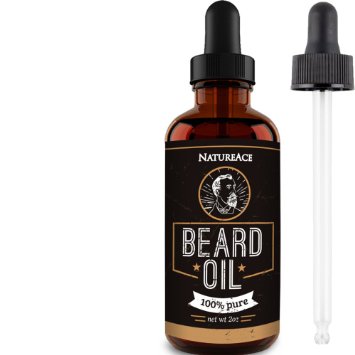 Nature Ace PREMIUM Beard Oil - 100% Natural USDA Organic - Made In USA - For Men - Scented Growth Leave In Conditioner - Satisfaction Guaranteed