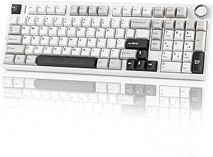 EPOMAKER X Aula F99 PRO Wireless Gaming Keyboard, Hot Swappable Custom Keyboard, 2.4GHz/Type-C/BT5.0 Mechanical Keyboard with 8000mAh Battery, RGB Backlit Gaming Keyboard (Black&Grey&White)