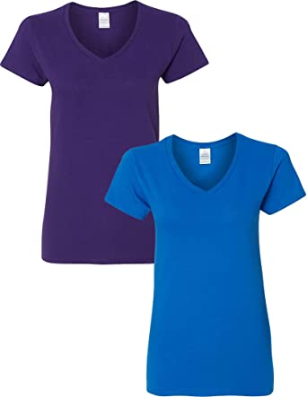 Gildan Women's Heavy Cotton V-Neck T-Shirt, 2-Pack