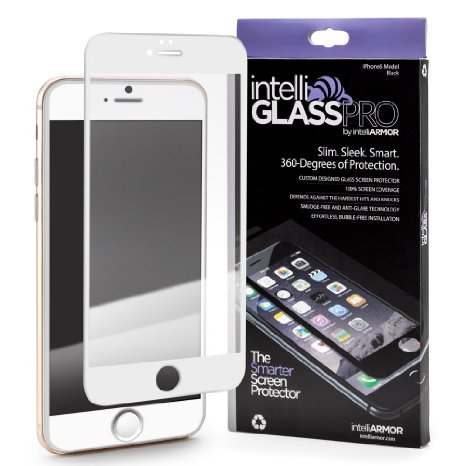 iPhone 66S intelliGLASS Anti-Radiation White - The Smarter Glass Screen Protector by intelliARMOR To Guard Against Scratches and Drops Ultra HD Clear Max Touchscreen Accuracy