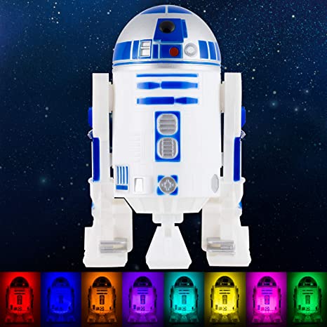 Star Wars R2-D2 LED Night Light, Color Changing, Collector’s Edition, Dusk-to-Dawn Sensor, Plug-in, Disney, Galaxy, Ideal for Bedroom, Bathroom, Nursery, Hallway, 43669