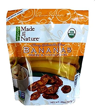 Made in Nature Organic Bananas Dried, Unsulfured, 20 Ounce
