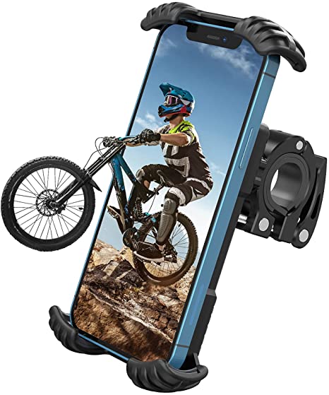 Nulaxy H18 Bike Phone Mount, Bicycle Phone Holder - Handlebar Adjustable Motorcycle Cell Phone Mount Clamp, Compatible with Phone 12 / Phone 11 Pro Max, S9, S10, S20  and More 4.7" - 6.8" Devices