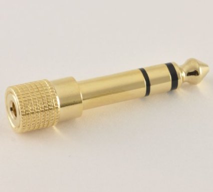 eFuture 615136 LE Quality Headphone Adapter Stereo Gold Plug 1/4-Inch Male to 1/8-Inch Female