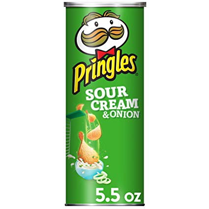 Pringles Potato Crisps - Sour Cream and Onion Flavored Salty Snack, Game Day Party Food (5.5 oz Can)