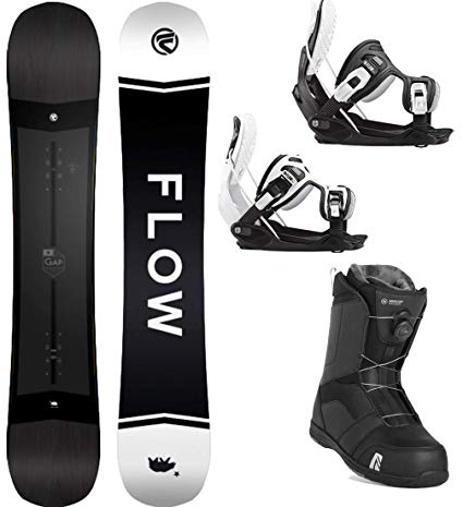 Flow 2020 Gap 159 Wide Men's Complete Snowboard Package Bindings Nidecker BOA Boots