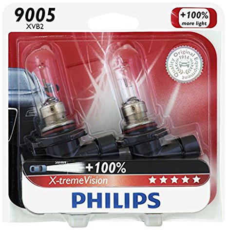 Philips 9005 X-tremeVision Upgrade Headlight Bulb, 2 Pack