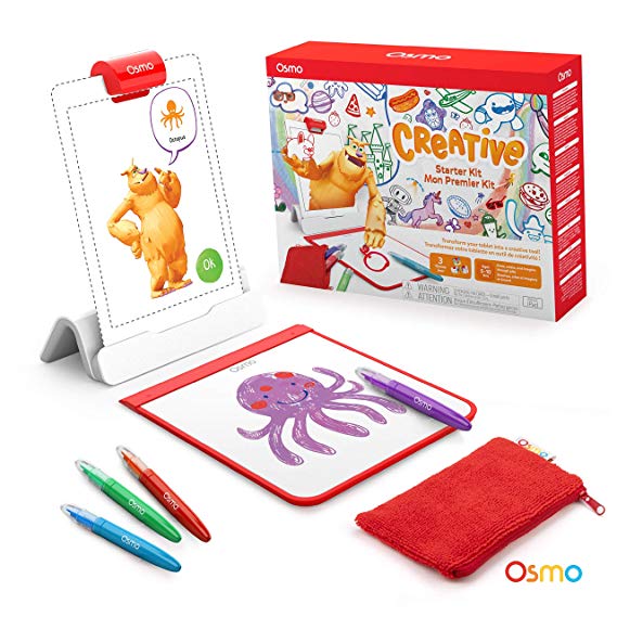 Osmo Creative Starter Kit (New Version) for iPad-Ages 5-10-Creative Drawing & Problem Solving/Early Physics-STEM Base Included