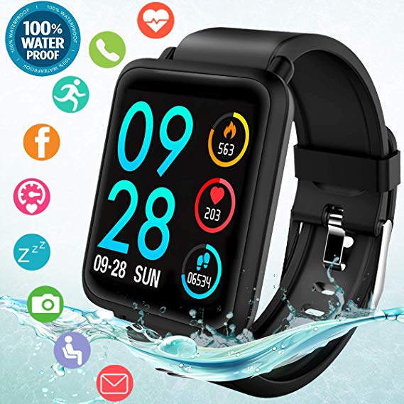 Fswatch Smartwatches Fitness Tracker Smart Watch, Waterproof Fitness Watches with Blood Pressure Heart