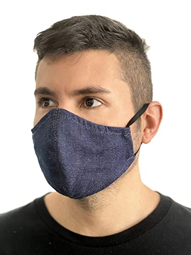 Safety Face Masks - Pocket For Filter - Blue Denim